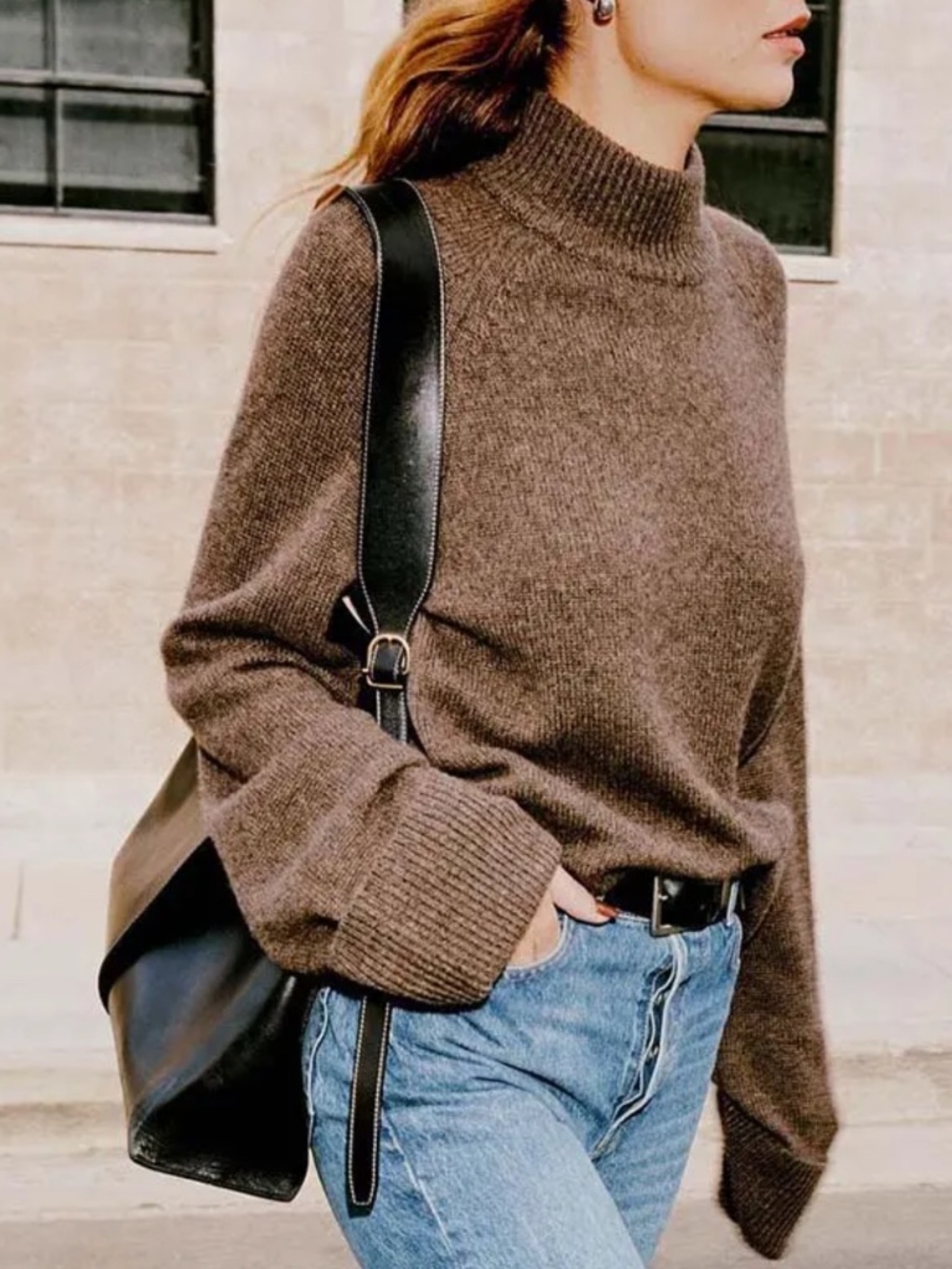 J. Crew Brown Turtleneck Cowl Sweater